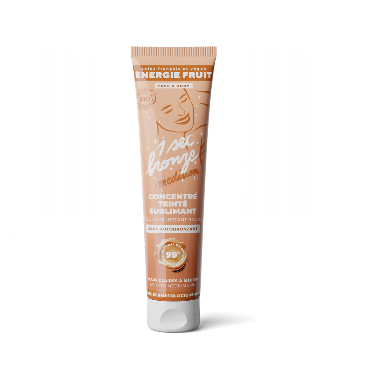 Lotiune iluminatoare fata si corp cu efect de bronz instant Light to Mid skin, 100ml, Energie Fruit