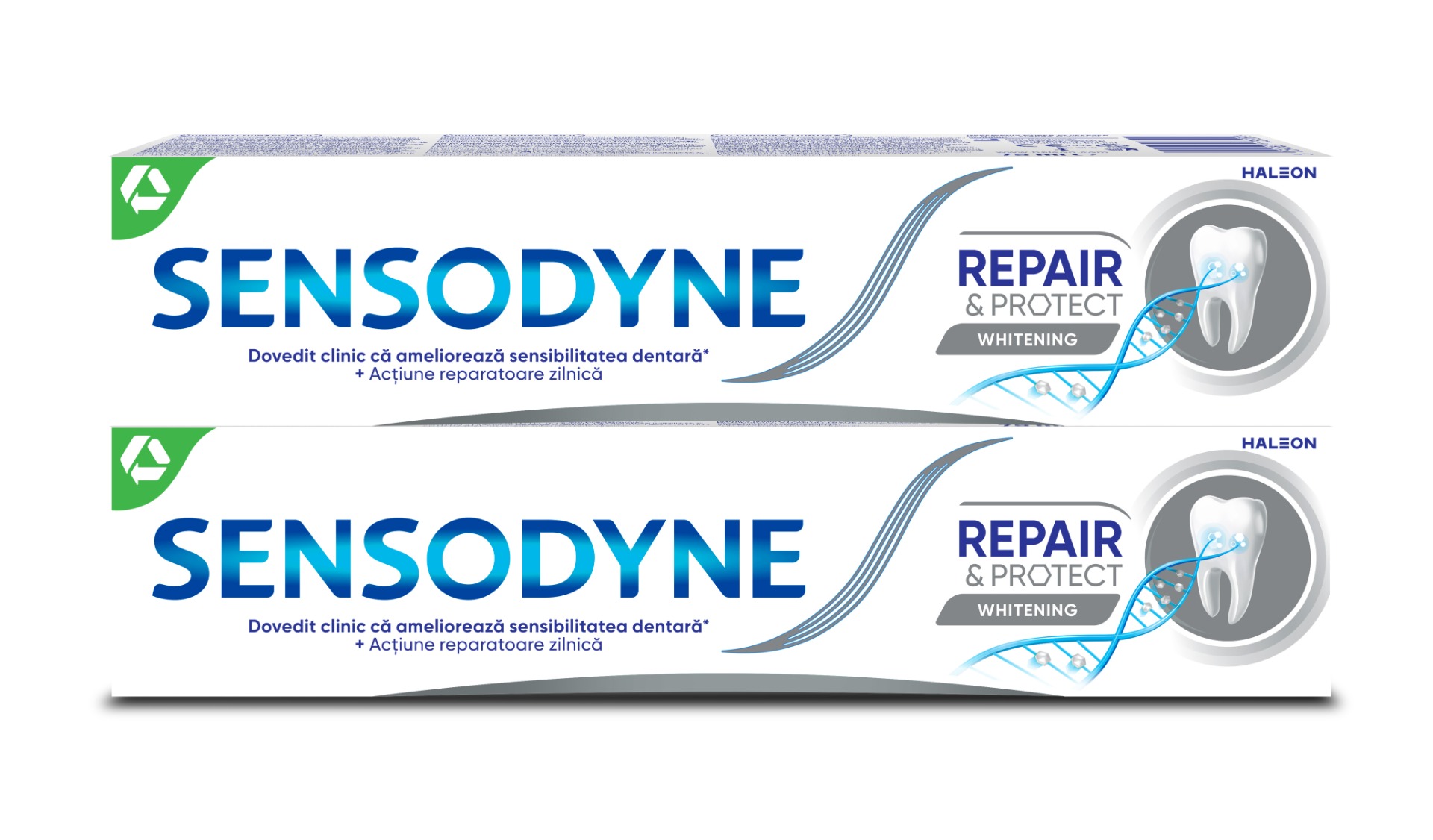 Pachet Pasta de dinti Repair & Protect Whitening 1 + 50% reducere la al doilea produs, 2 x 75ml, Sensodyne