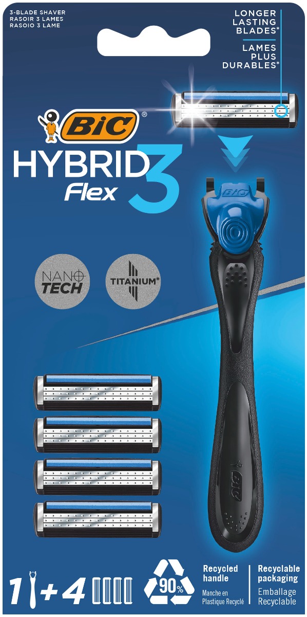 Pachet Aparat de ras Flex 3 1 bucata + Rezerve 3 bucati, BIC