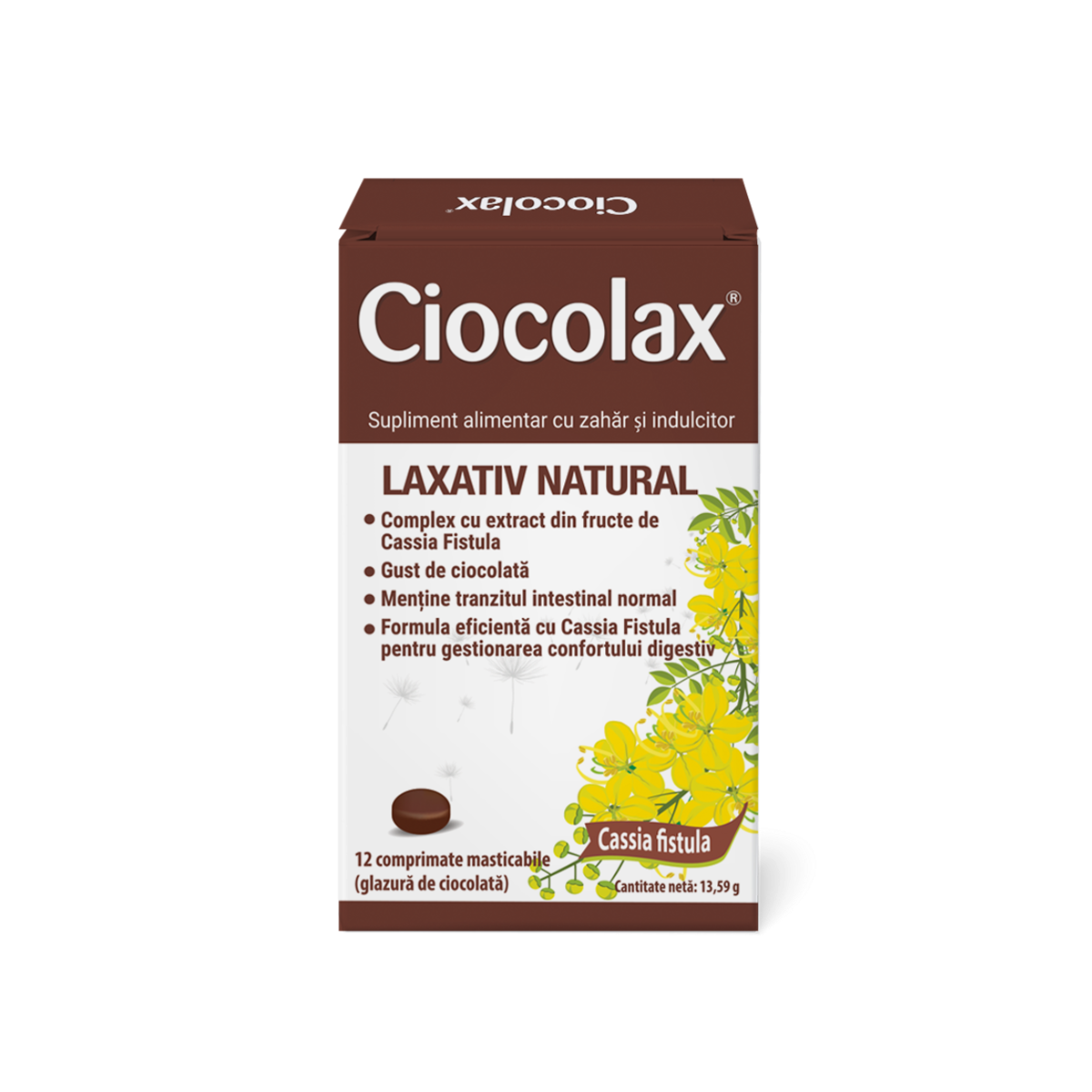 Laxativ natural Ciocolax, 12 comprimate masticabile, Labormed