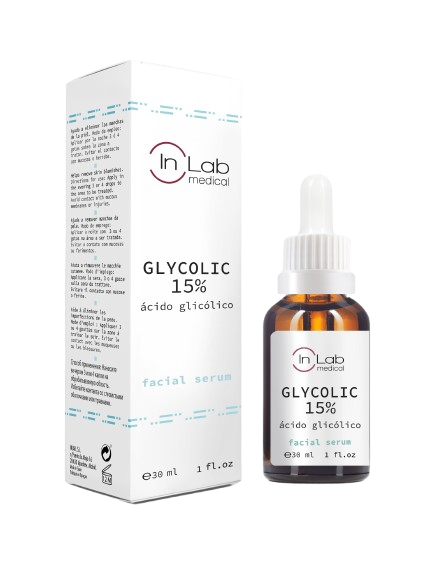 Ser pentru fata concentrat cu 15% acid glicolic, 30ml, InLab Medical
