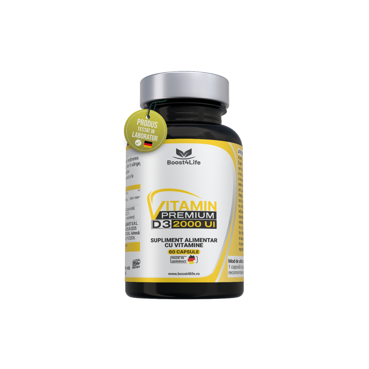 Vitamina D3 Premium 2000 UI, 60 capsule moi, Boost4Life