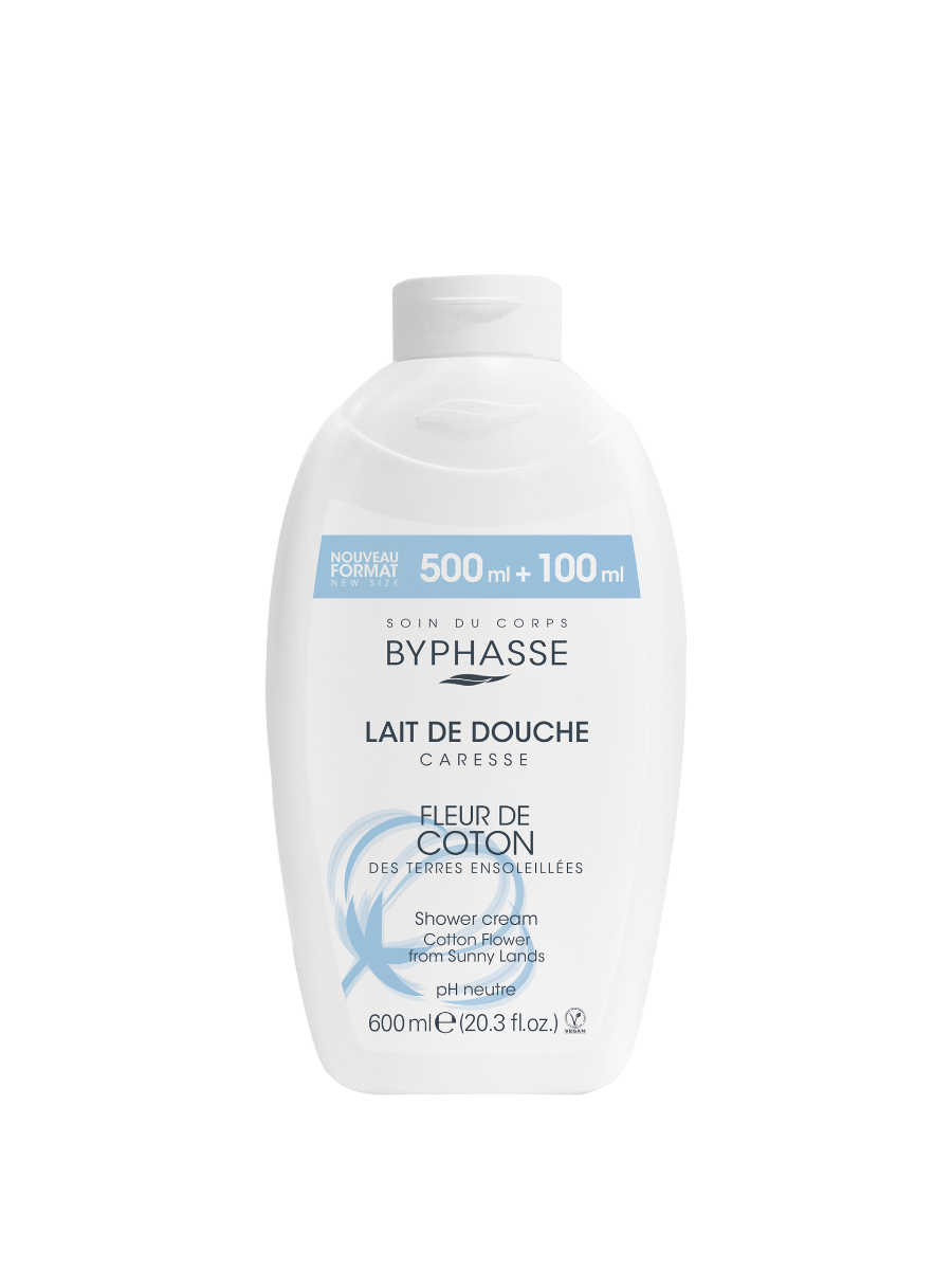 Crema de dus cu flori de bumbac Caresse, 600ml, Byphasse