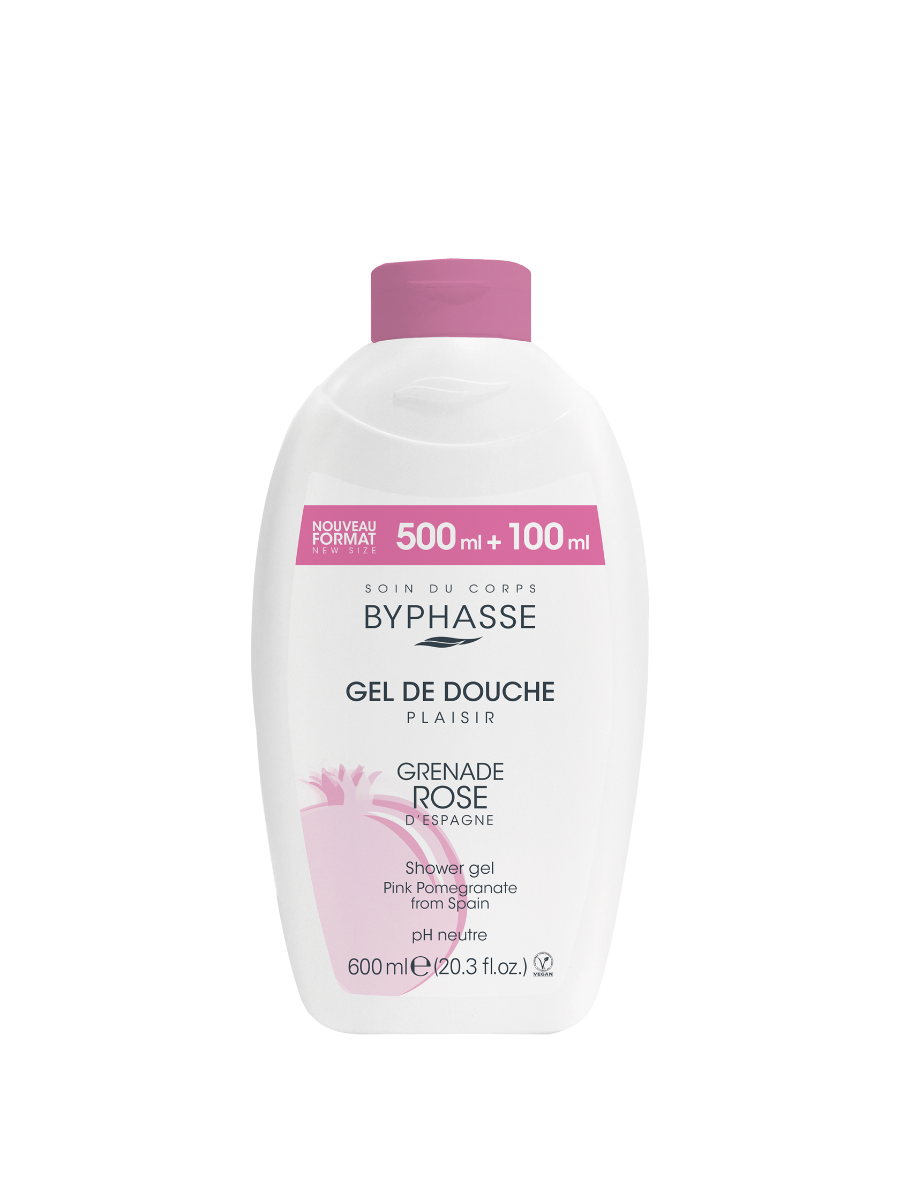 Gel de dus cu rodie roz Plaisir, 600ml, Byphasse