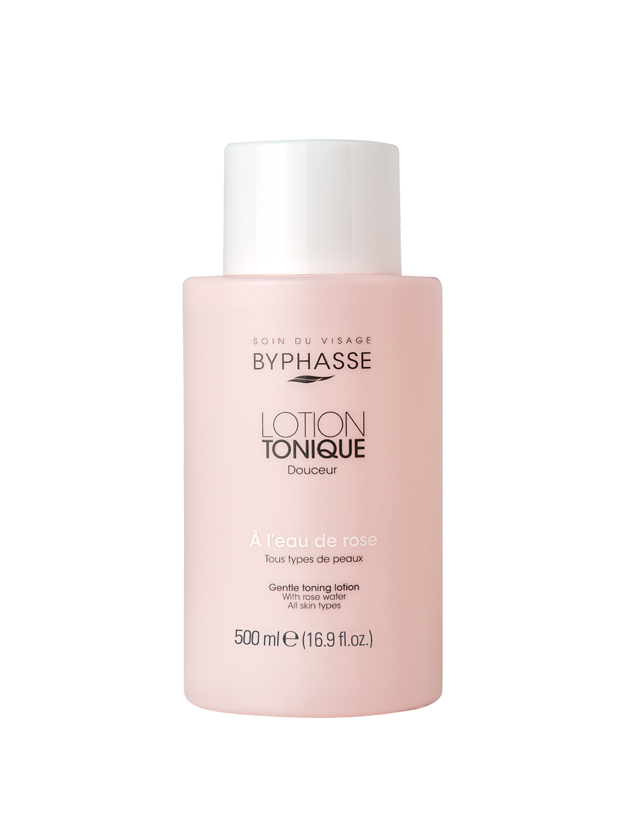Lotiune tonica delicata pentru toate tipurile de ten cu apa de trandafir, 500ml, Byphasse