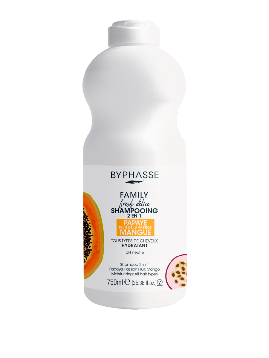 Sampon pentru toate tipurile de par 2 in 1 Family Fresh Delice, 750ml, Byphasse