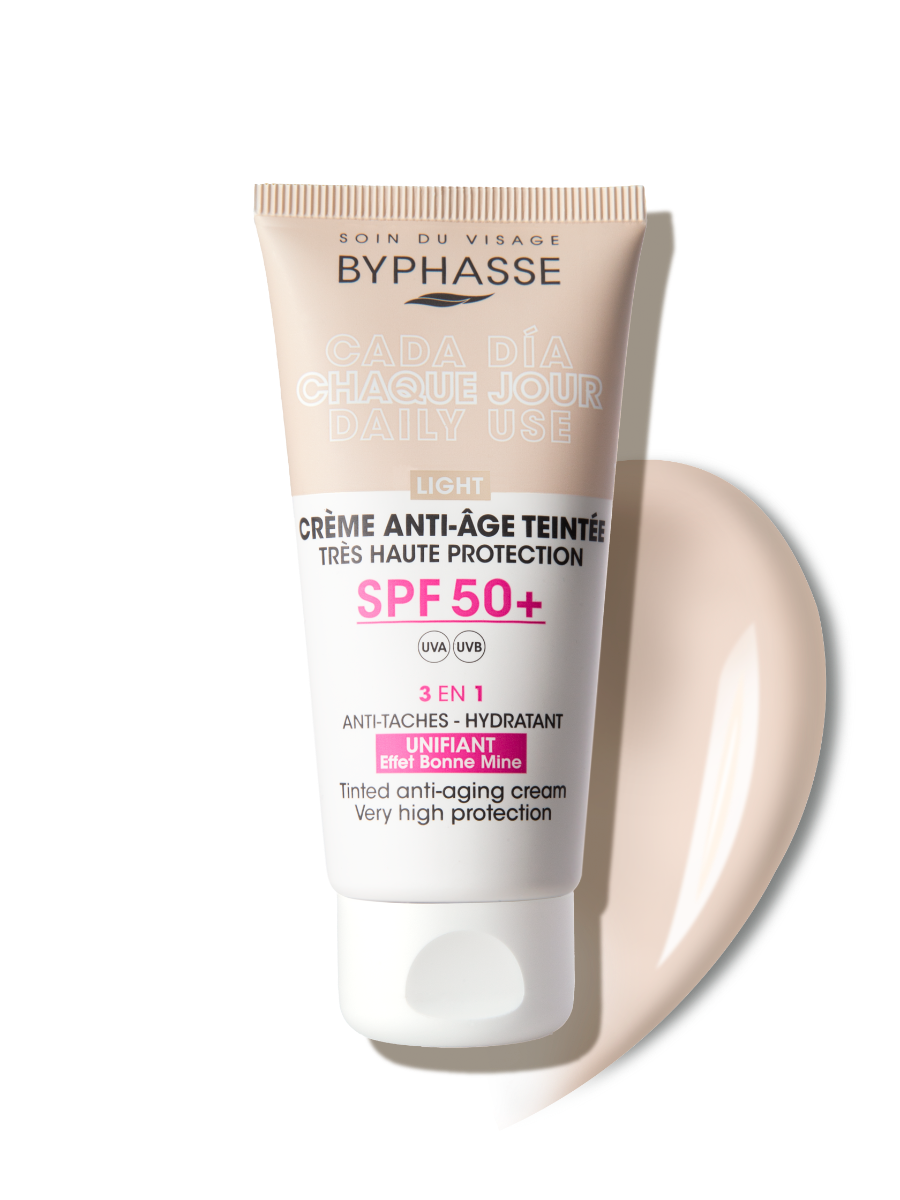 Crema antirid cu protectie solara SPF50+ Tinted Light, 50ml, Byphasse