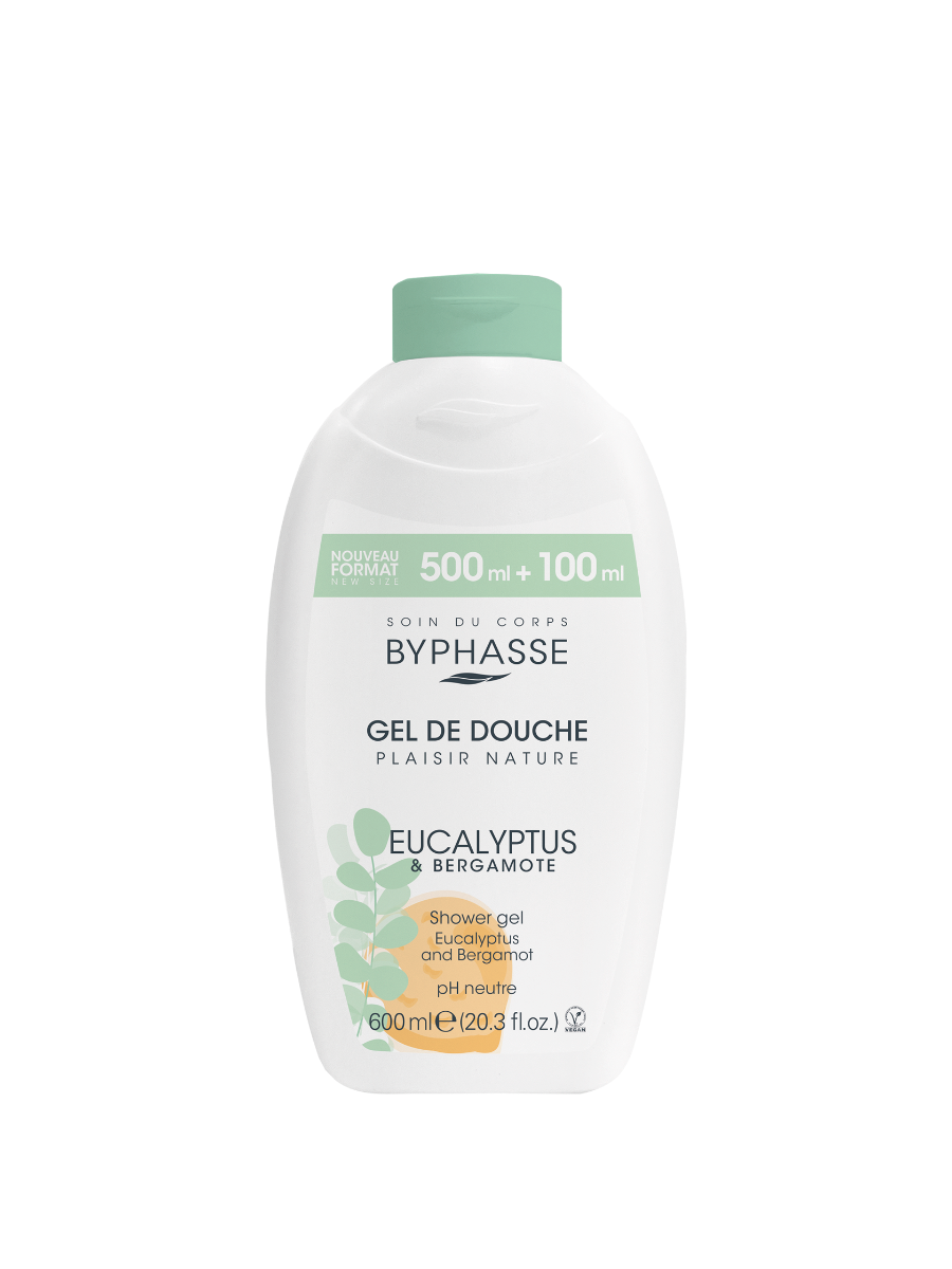 Gel de dus cu eucalipt si bergamota Plaisir Nature, 600ml, Byphasse