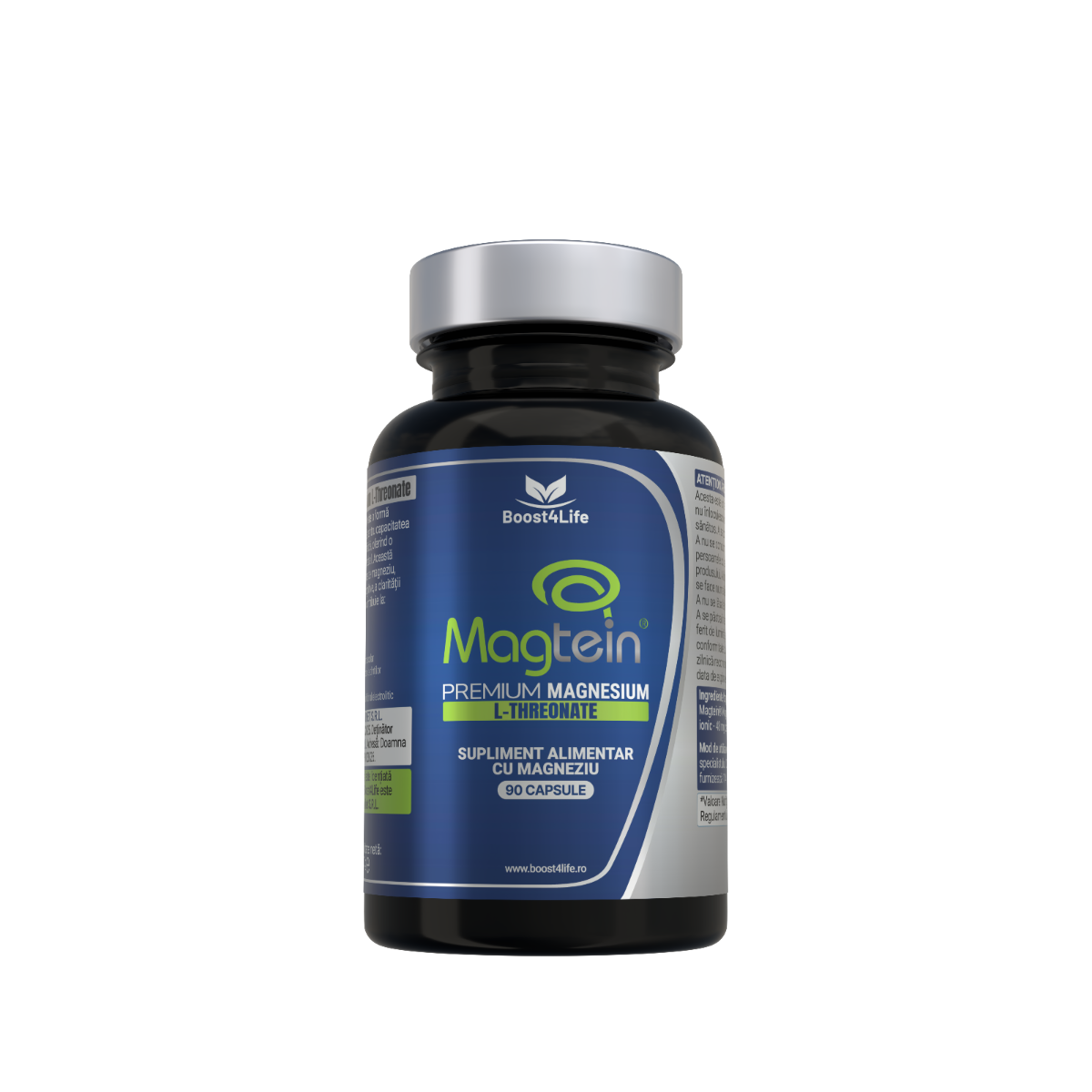 Magtein Magneziu L-Treonat Premium 670 mg, 90 capsule vegane, Boost4Life