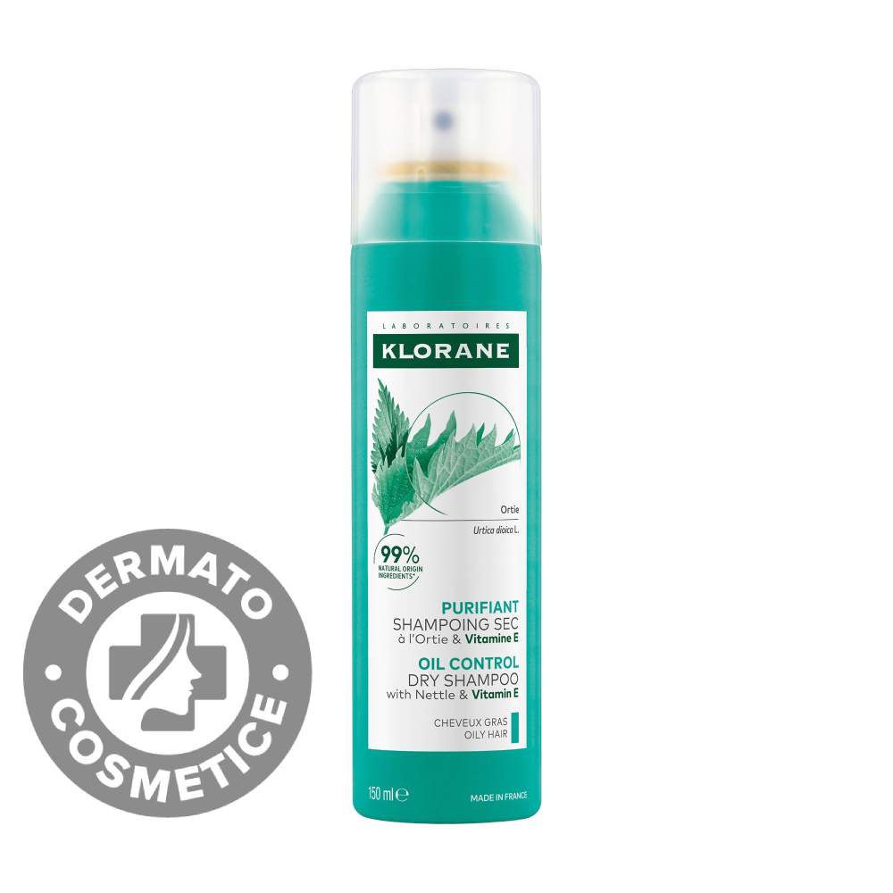 Sampon uscat cu urzica si vitamina E, 150ml, Klorane
