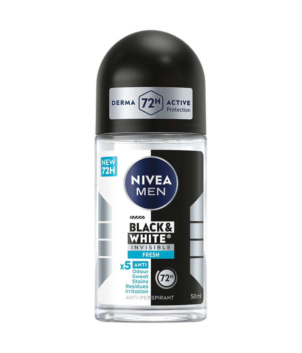 Deodorant roll-on pentru barbati Black & White Fresh, 50ml, Nivea