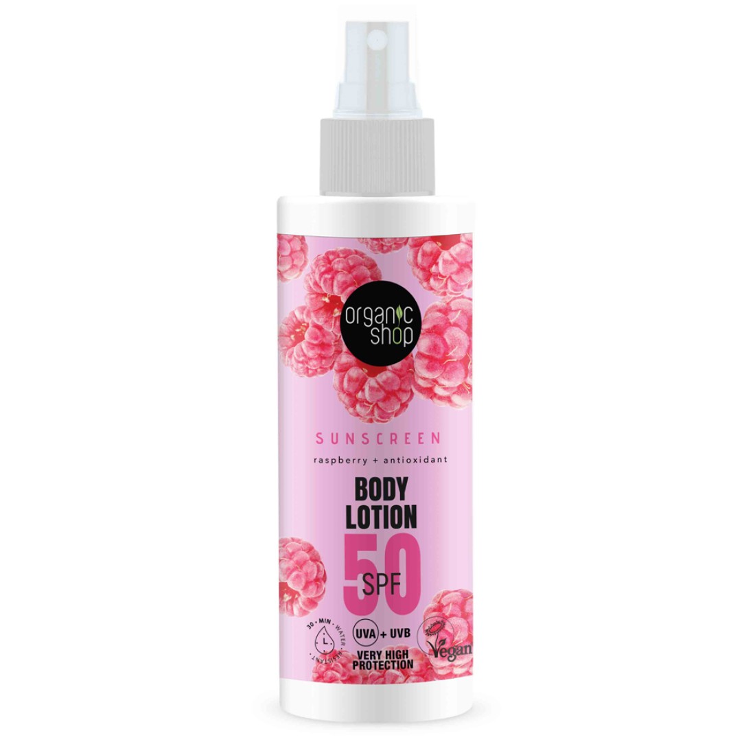 Lotiune de corp cu protectie solara SPF50, 150ml, Organic Shop