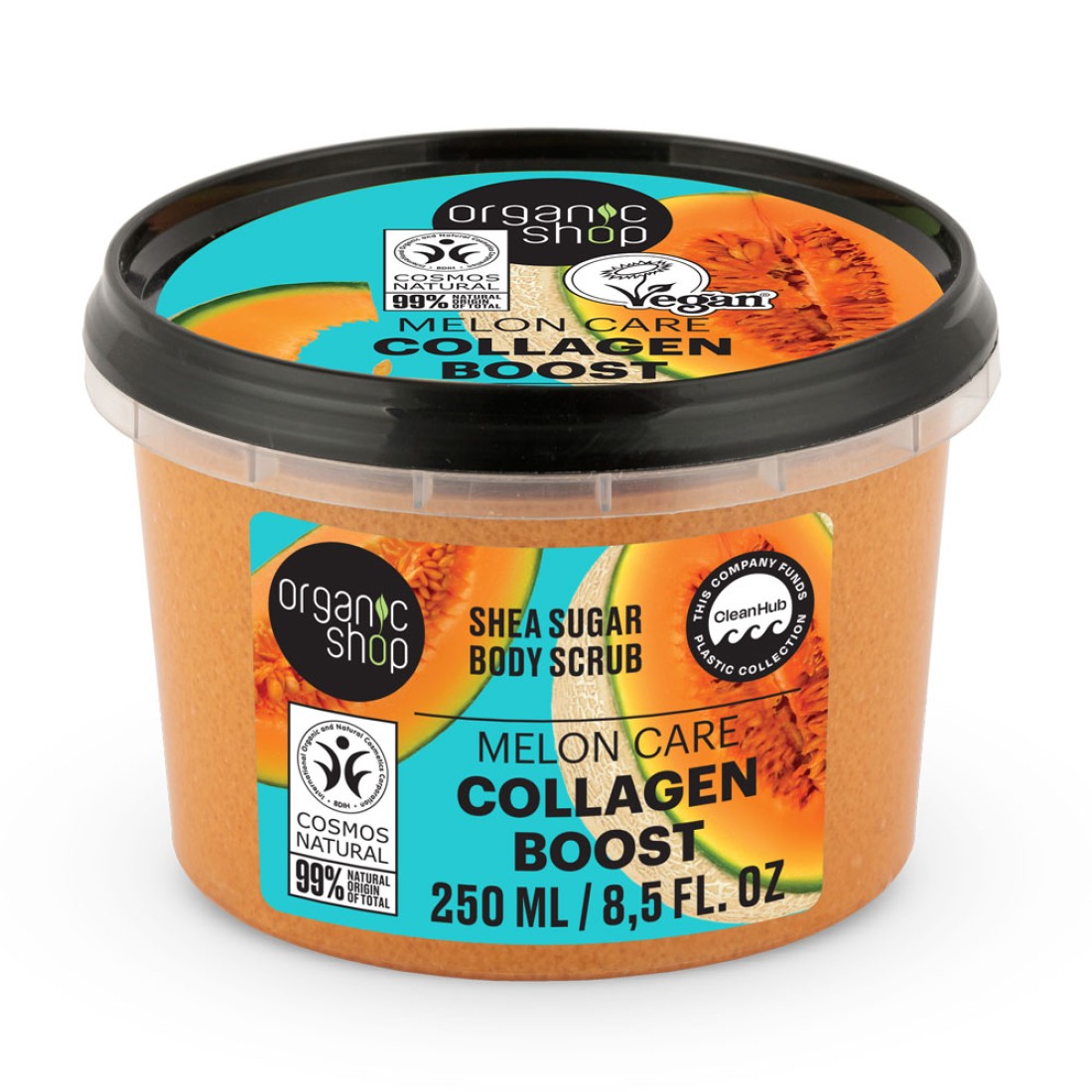 Scrub de corp Collagen Boost, 250ml, Organic Shop