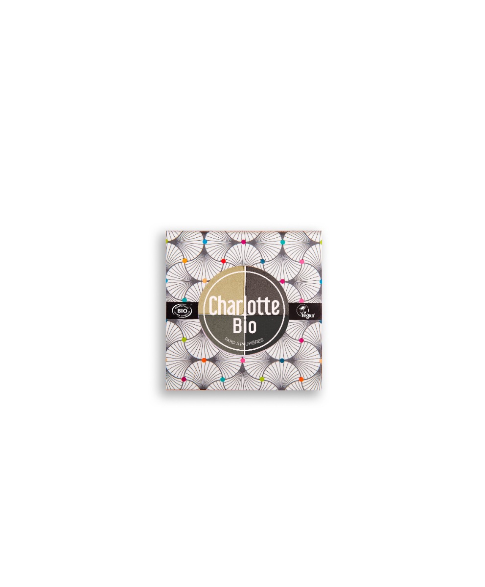 Fard bio pentru pleoape paleta in 4 culori cu Acid Hialuronic si Castravete Smokey, 5.6g, Charlotte Bio