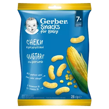 Gustare cu porumb de la 7 luni, 28g, Gerber