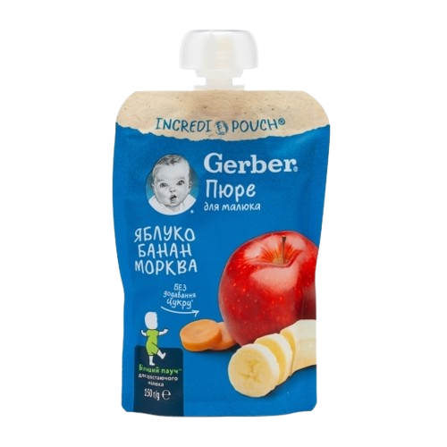Piure mere banana morcov,150g, Gerber