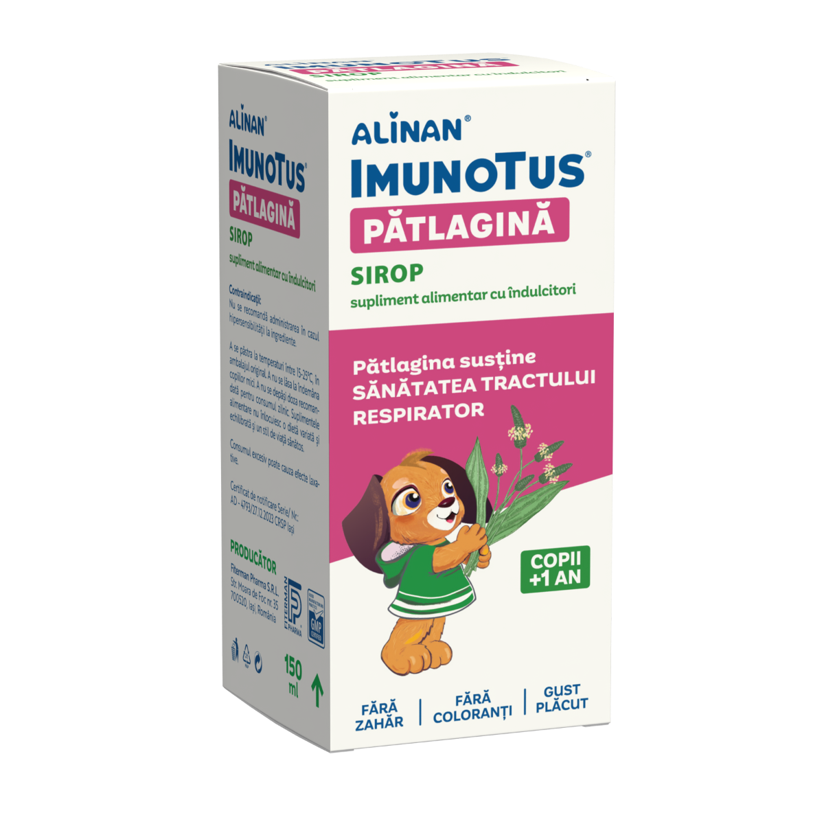 Sirop Alinan Imunotus cu Patlagina, 150ml, Fiterman