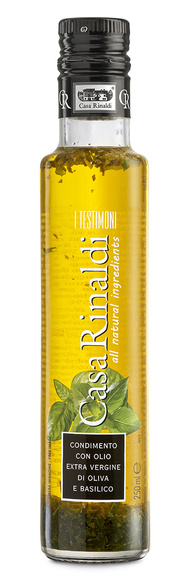Ulei de masline extravirgin aromatizat cu busuioc, 250ml, Casa Rinaldi