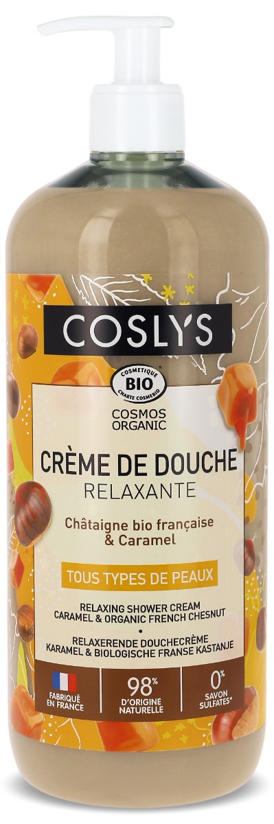Crema de dus bio relaxanta cu Castane si Caramel, 1000ml, Coslys