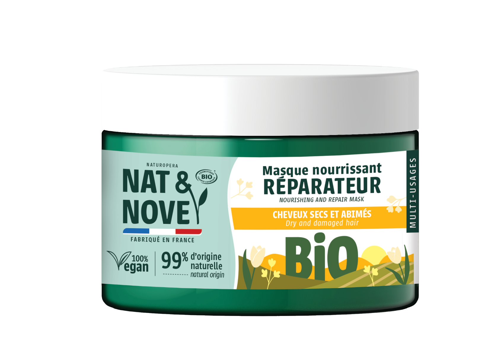 Masca reparatoare pentru par uscat si deteriorat cu extract de alune 3in1 Bio, 300ml, Nat&Nove