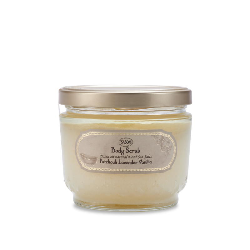 Exfoliant pentru corp Patchouli Lavander Vanilla, 600g, Sabon