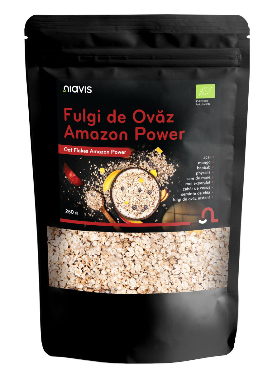 Fulgi de ovaz Amazon Power Ecologici, 250g, Niavis