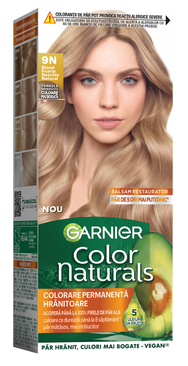 Vopsea de par permanenta Color Naturals 9N Blond Natural Deschis, 112ml, Garnier