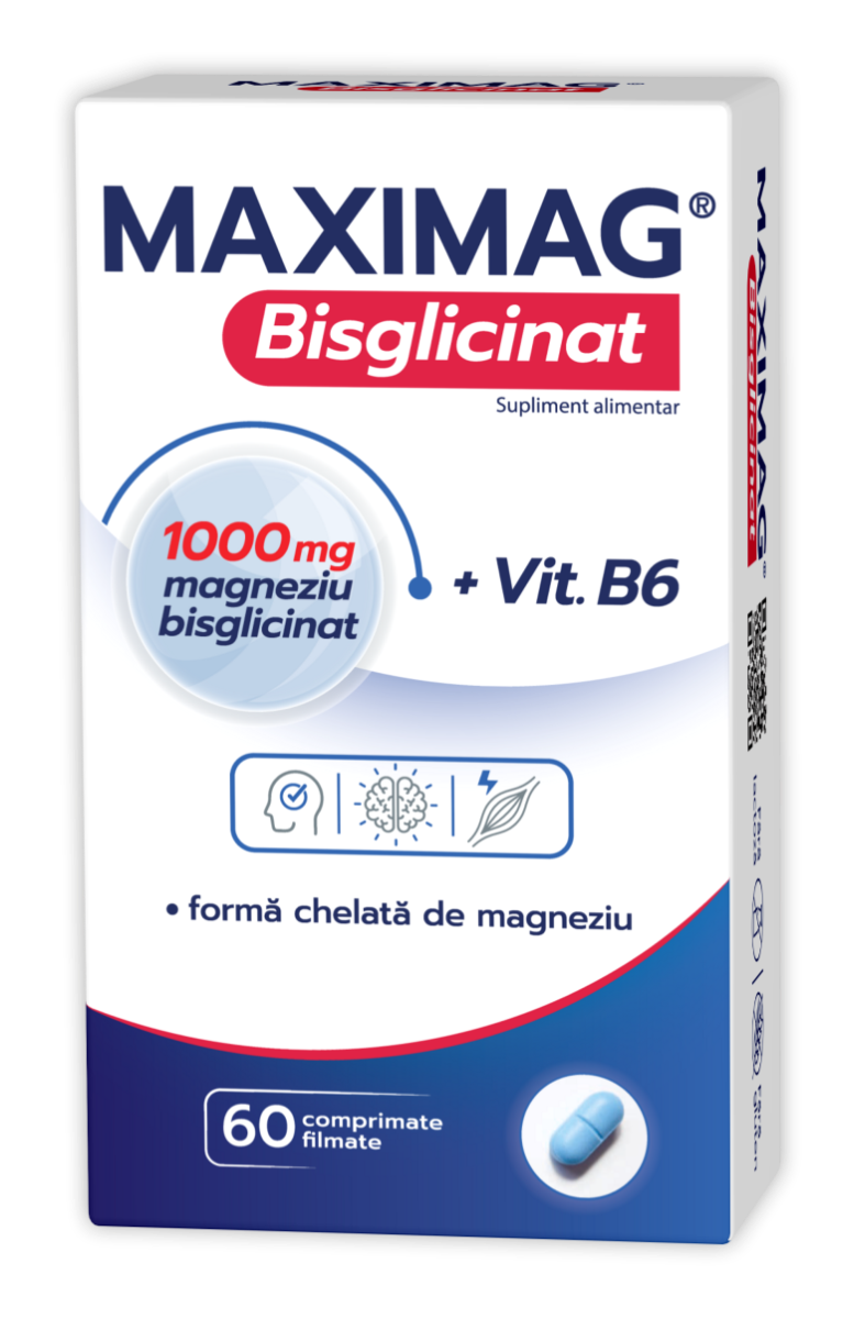 Maximag Bisglicinat, 60 comprimate filmate, Zdrovit