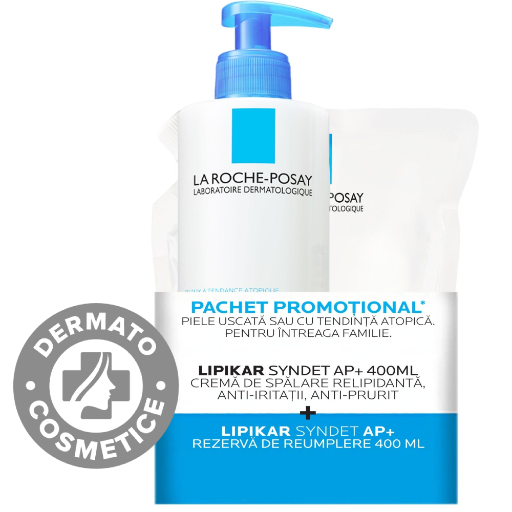 Lipikar Syndet AP+ 400ml + Rezerva Lipikar Syndet AP+ 400ml, La Roche-Posay
