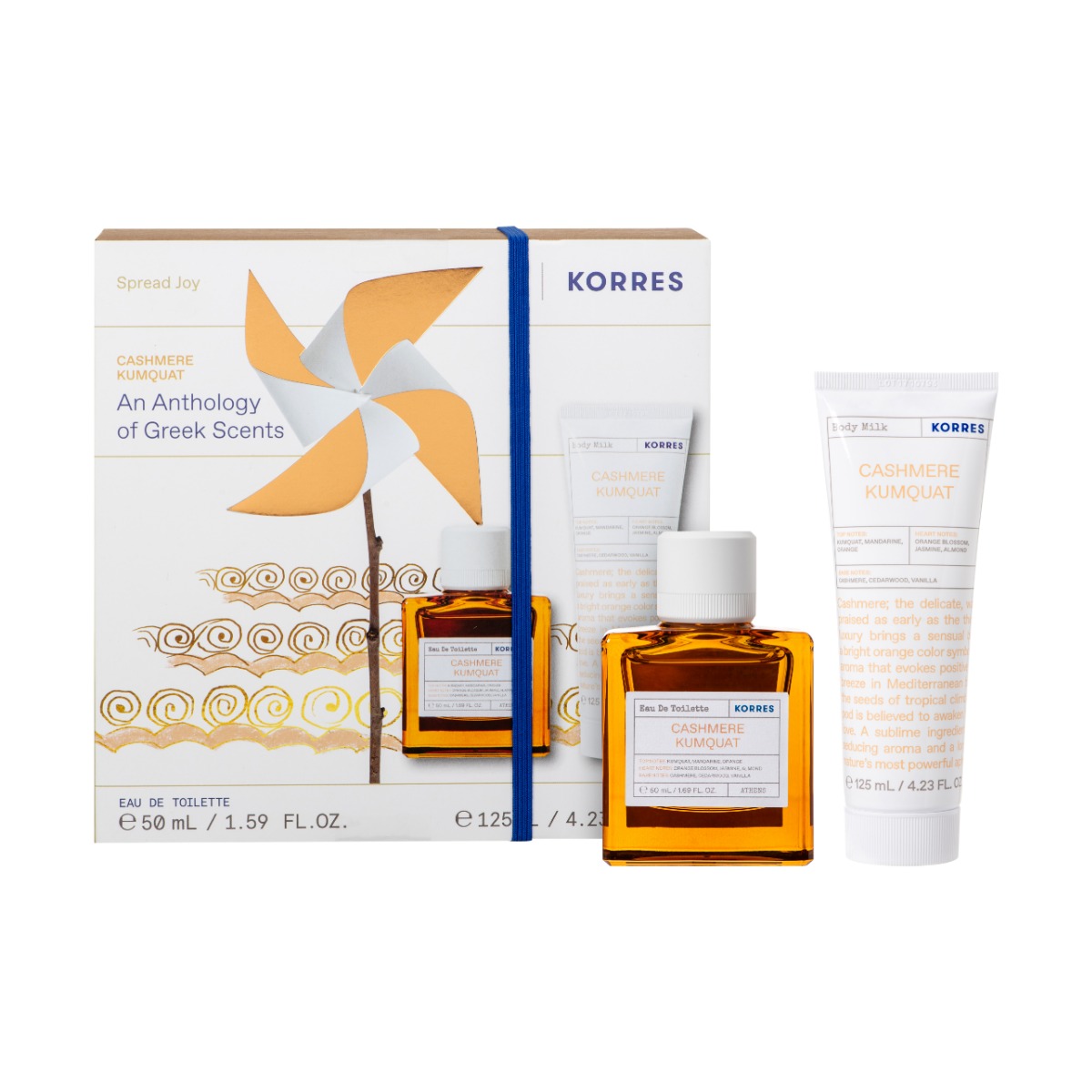 Pachet Cashmere Kumquat Apa de toaleta 50ml + Lapte de corp 125ml, Korres