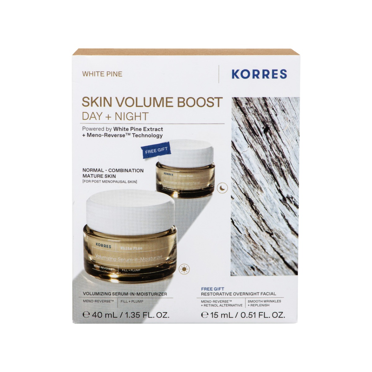 Set Crema de zi 40ml + Crema de noapte 15ml WhitePine, Korres