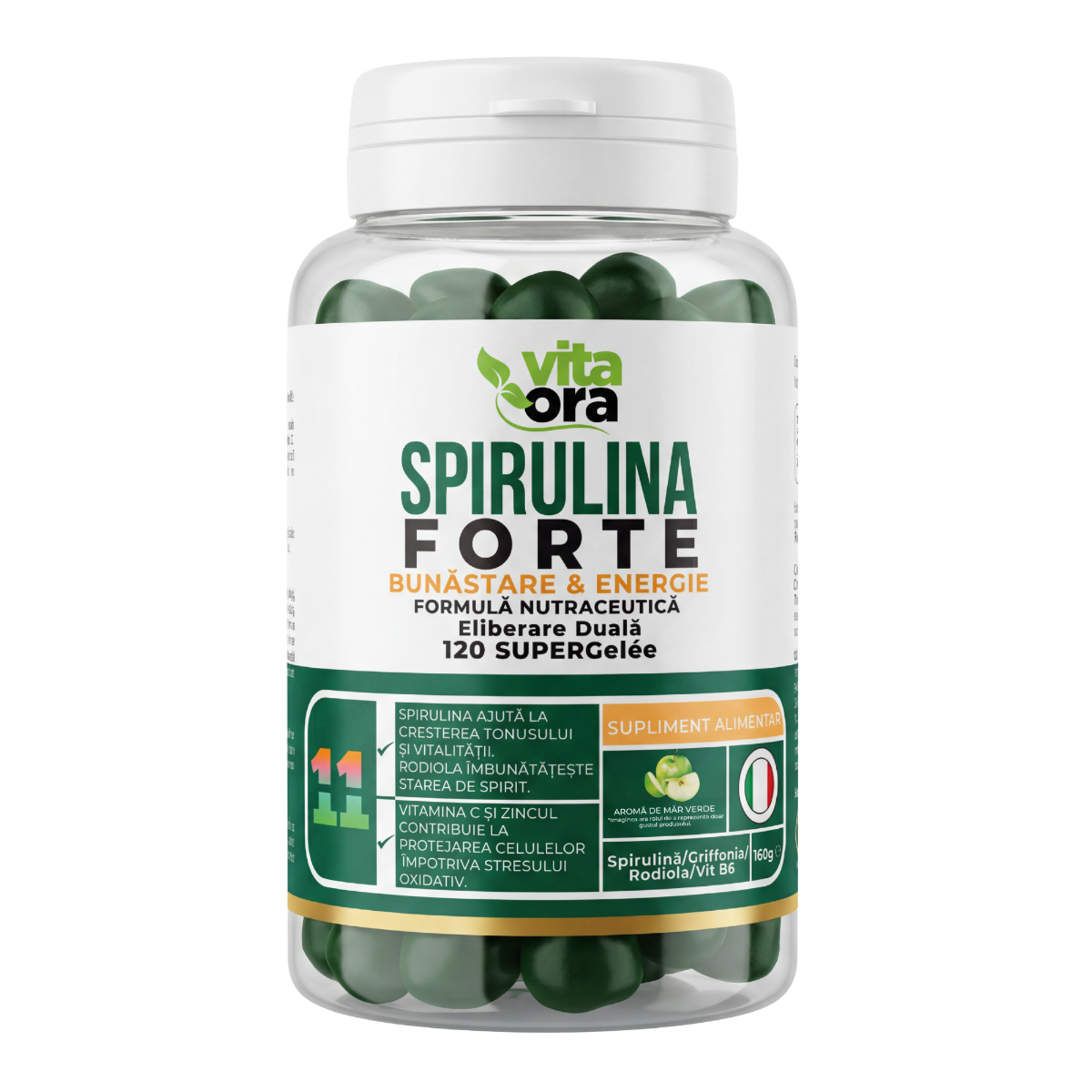 Spirulina forte, 120 jeleuri, Vita Ora