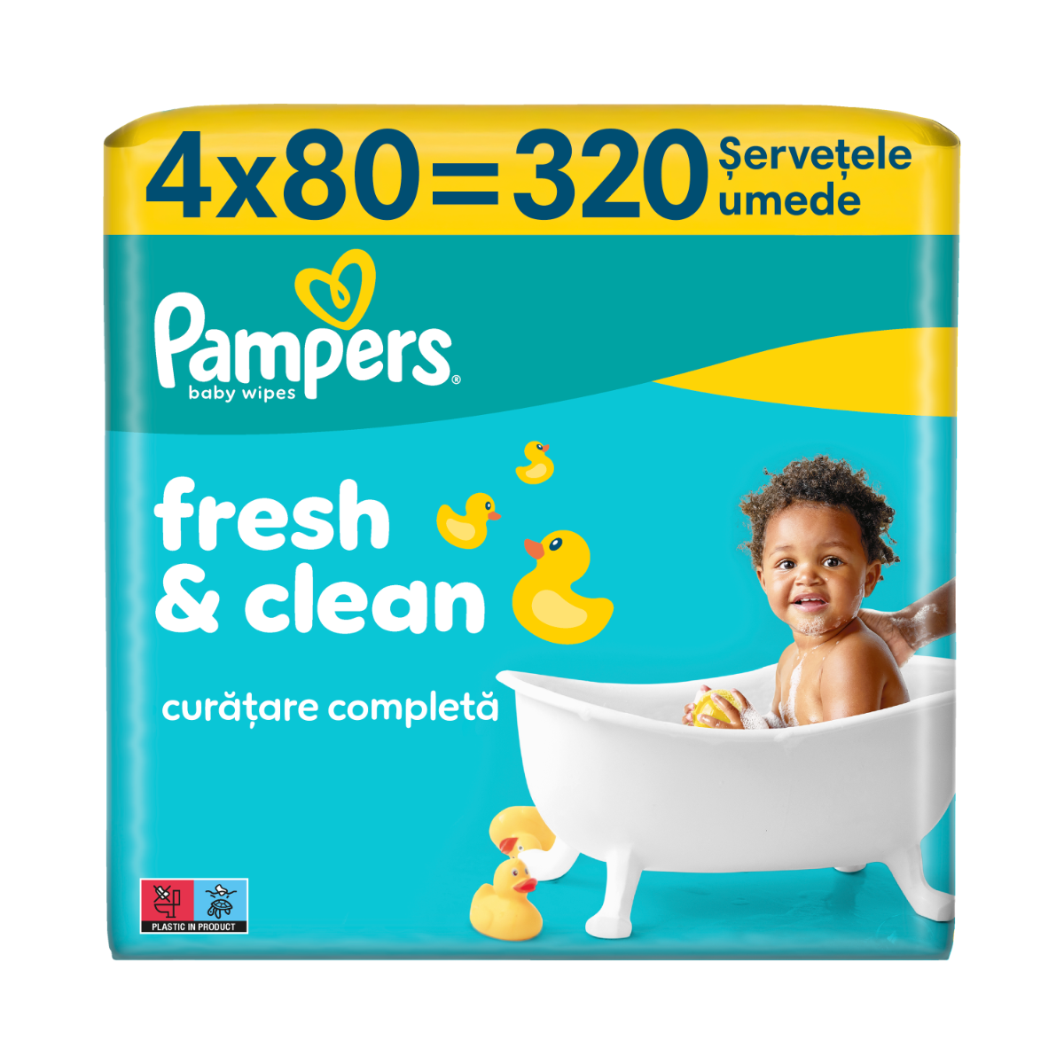 Servetele umede Fresh Clean, 320 bucati, Pampers