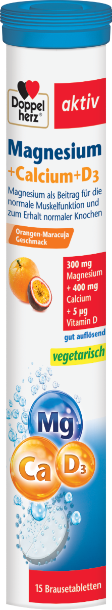Magneziu + Calciu + D3, 15 comprimate efervescente, Doppelherz