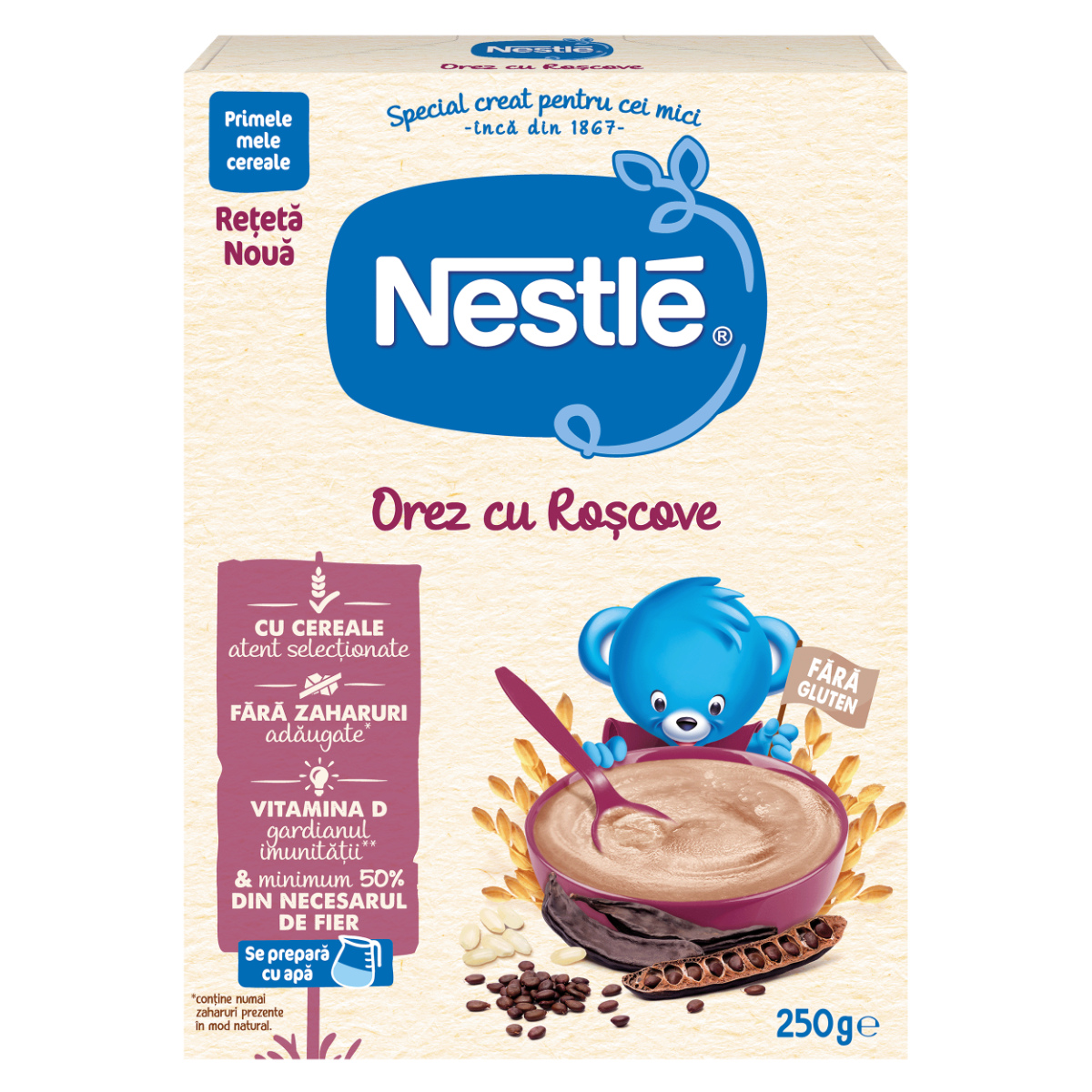 Cereale pe baza de orez si roscove +6 luni, 250g, Nestle