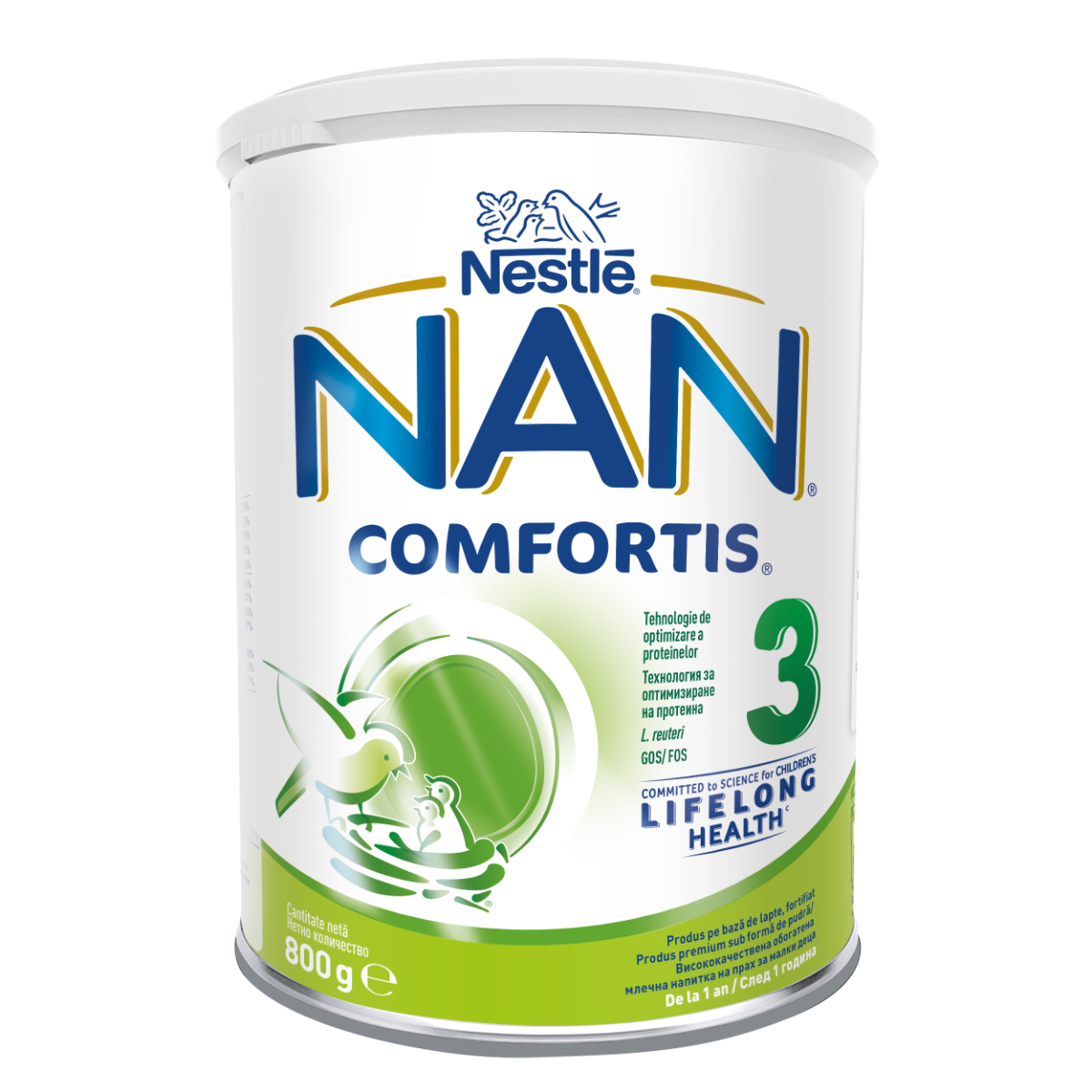 Produs pe baza de lapte praf fortifiat NAN Comfortis 3 de la 1 an, 800g, Nestle