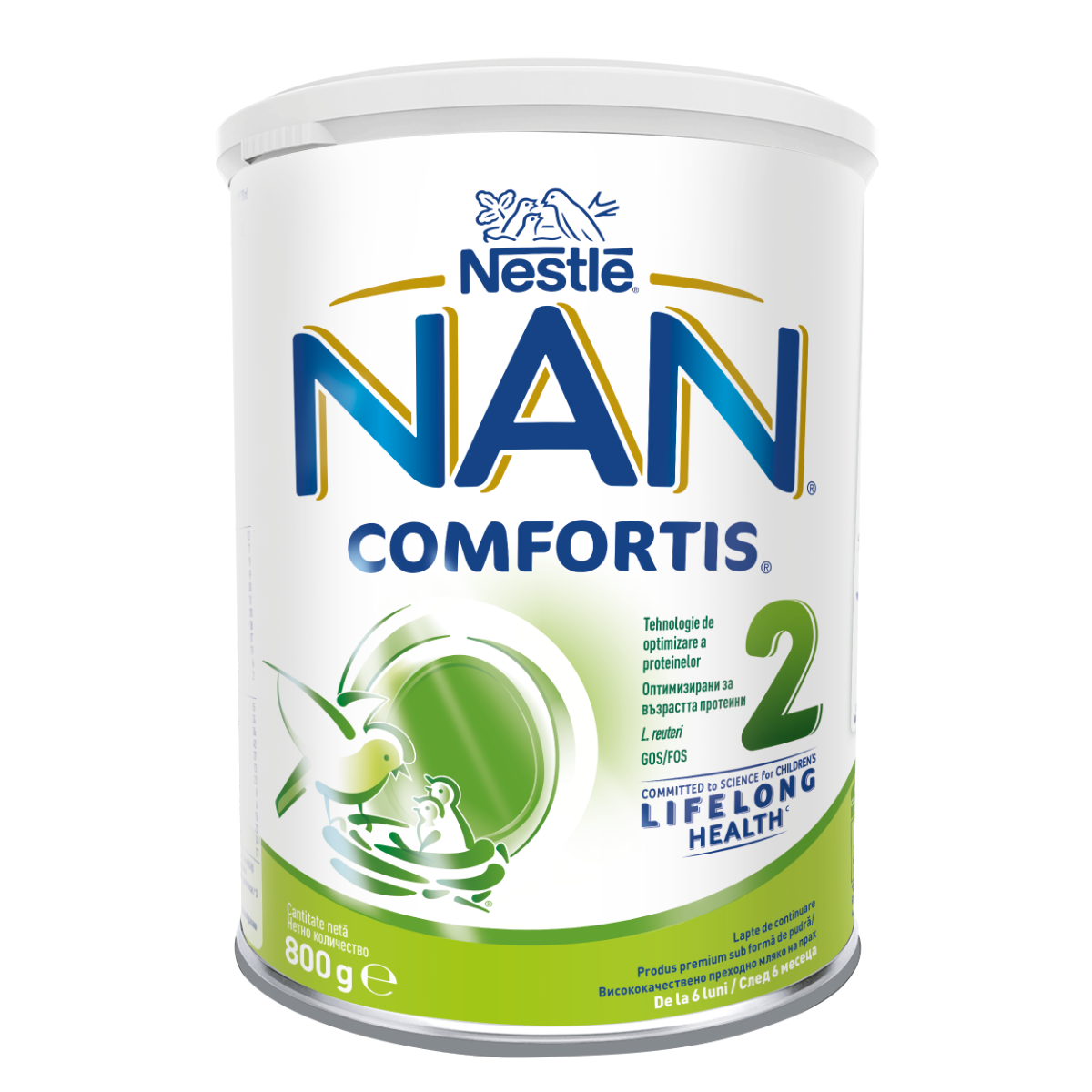 Lapte praf de continuare pentru bebelusi NAN Comfortis 2 de la 6 luni, 800g, Nestle