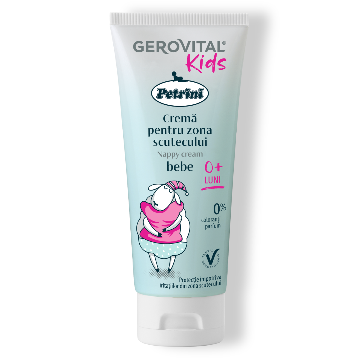 Cremă Bebeluși Pentru Zona Scutecului - Fără Parfum, Cu Efect Absorbant și Calmant, Cu Oxid De Zinc, Gălbenele și Mușețel, Gerovital Kids, 100 Ml