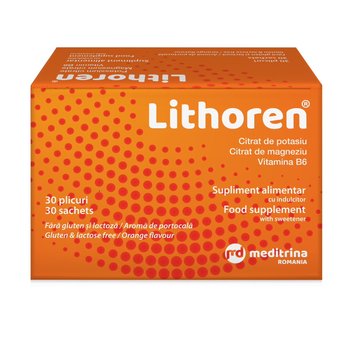 Lithoren aroma de portocale, 30 plicuri, Meditrina Pharmaceuticals