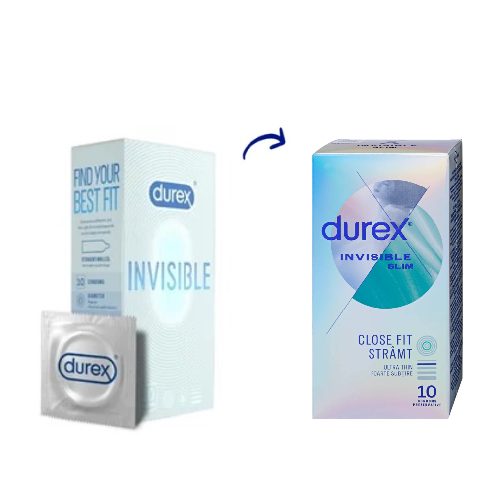 Prezervative Invisible Extra Thin Extra Sensitive, 10 bucati, Durex