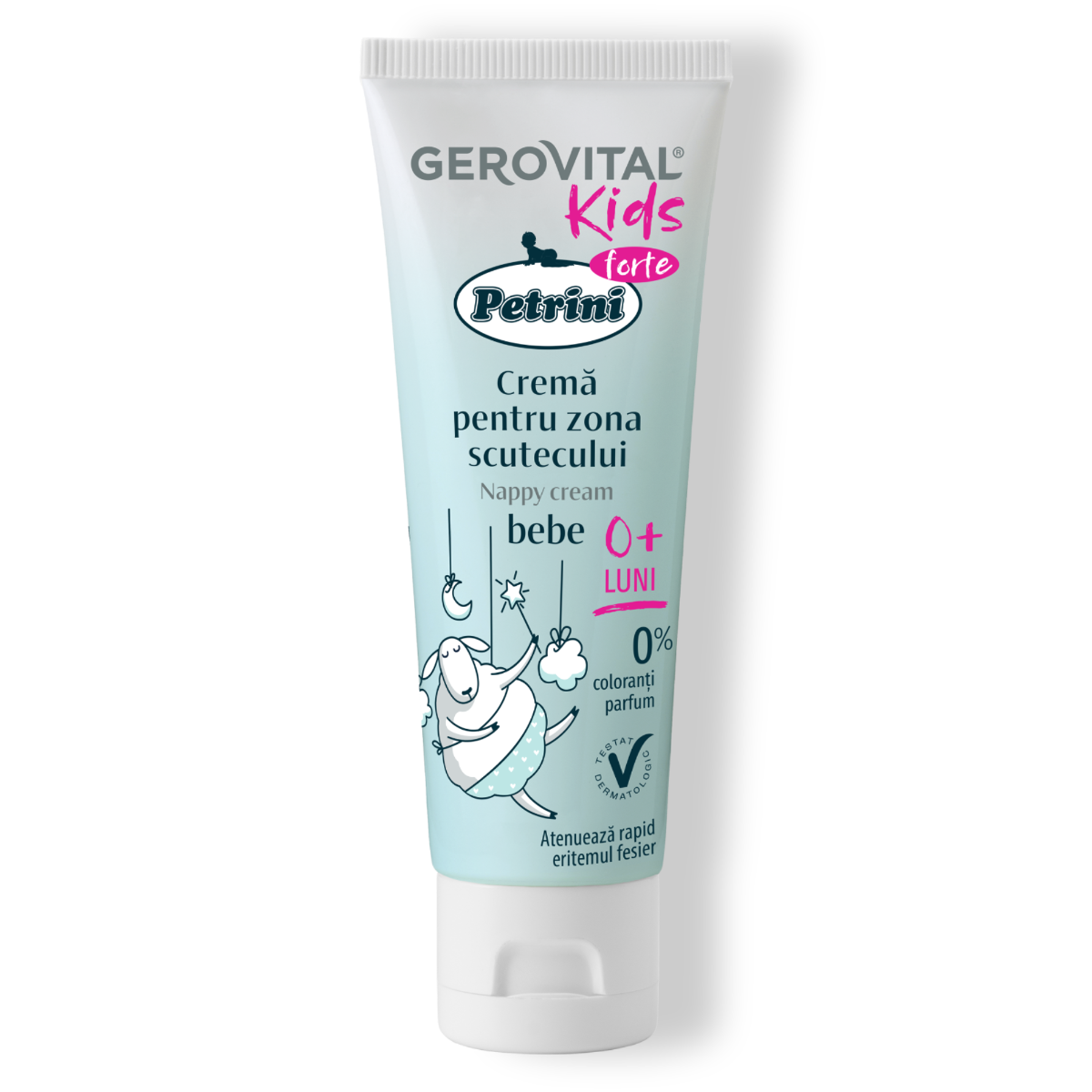 Cremă Bebeluși Pentru Zona Scutecului Forte - Fără Parfum, Calmarea Rapidă A Pielii Iritate, Cu Panthenol, Gălbenele, Inca Omega, Gerovital Kids, 50 Ml