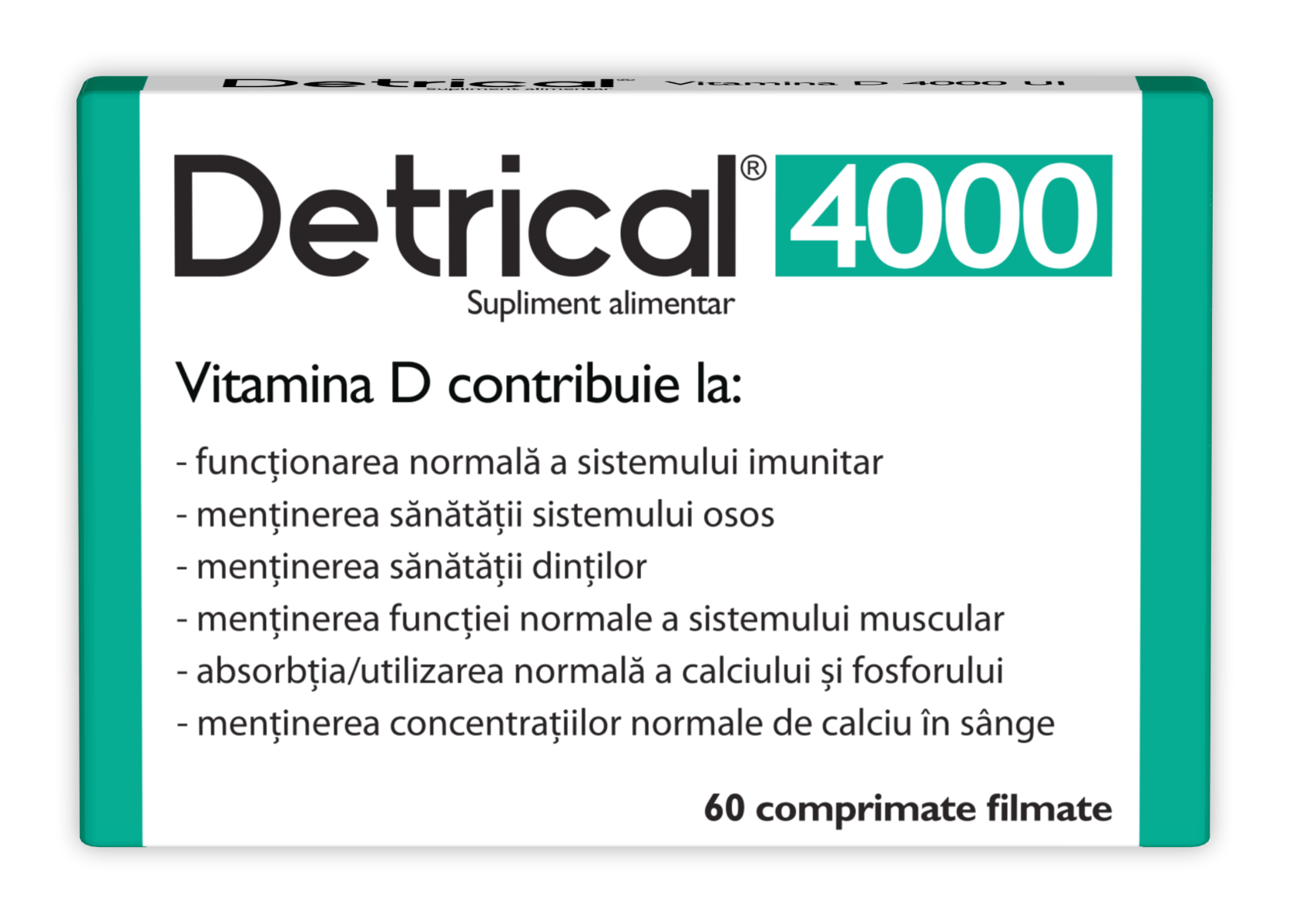 Detrical Vitamina D 4000UI, 60 comprimate, Zdrovit