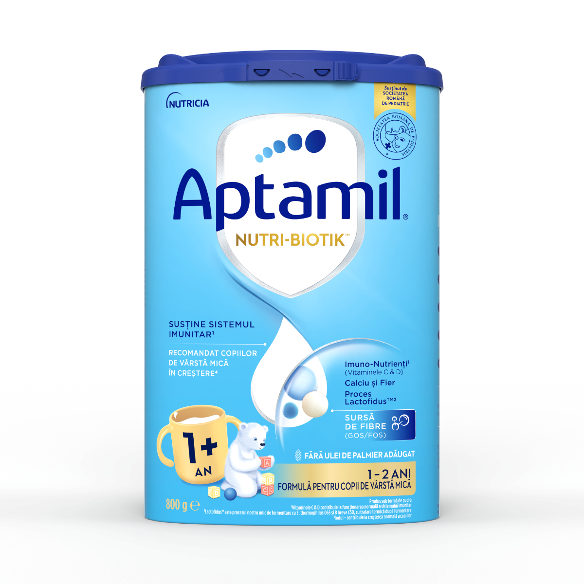 Formula de lapte pentru copii de varsta mica 1-2 ani NUTRI-BIOTIK 1+, 800g, Aptamil
