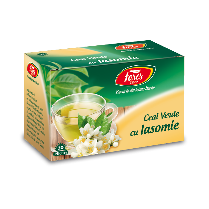 Ceai verde cu iasomie, 20 plicuri, Fares