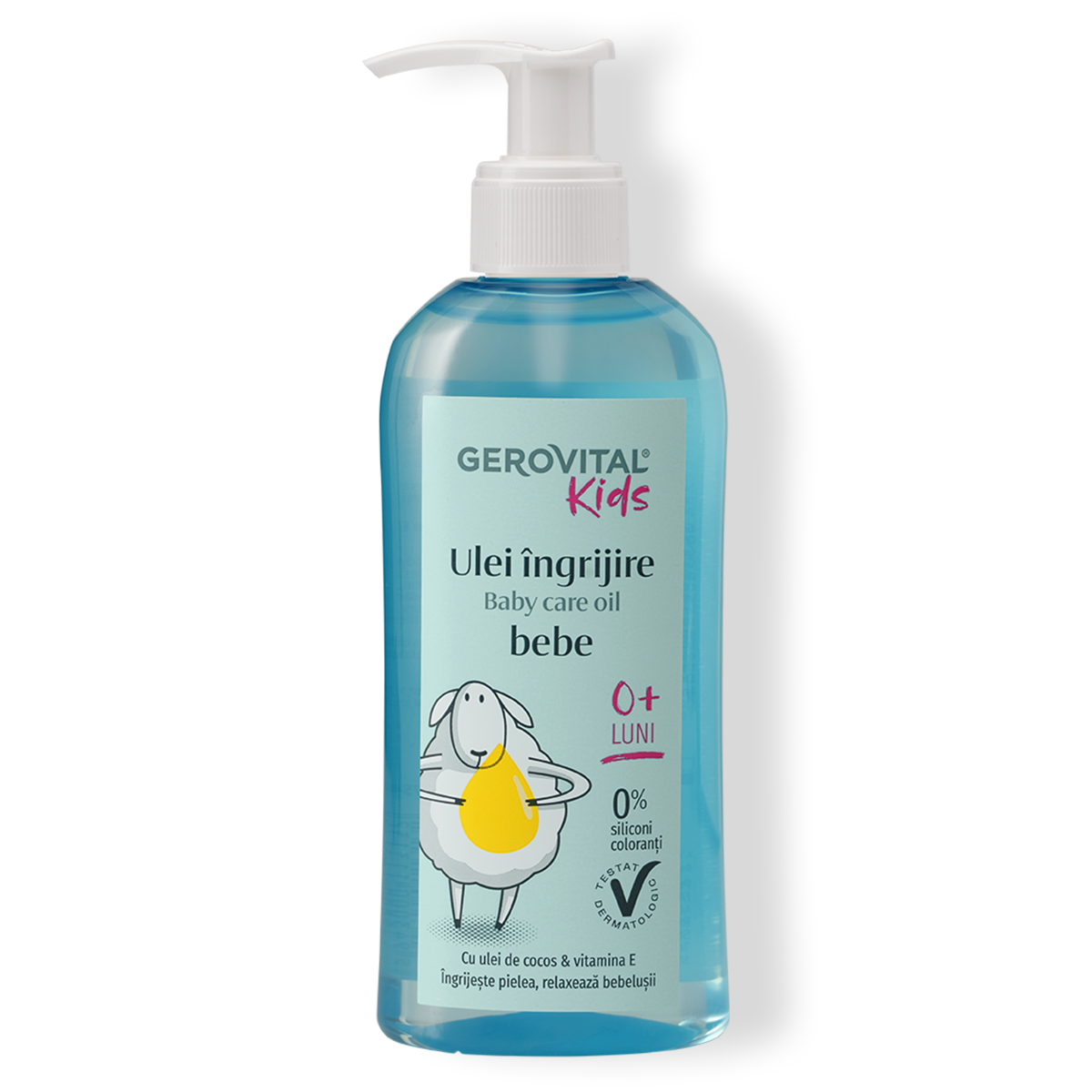 Ulei ngrijire Piele Bebeluși  Protecția și Regenerarea Pielii Cu ngrediente Calmante, Cocos, Vitamina E și Bisabolol, Gerovital Kids, 150 Ml