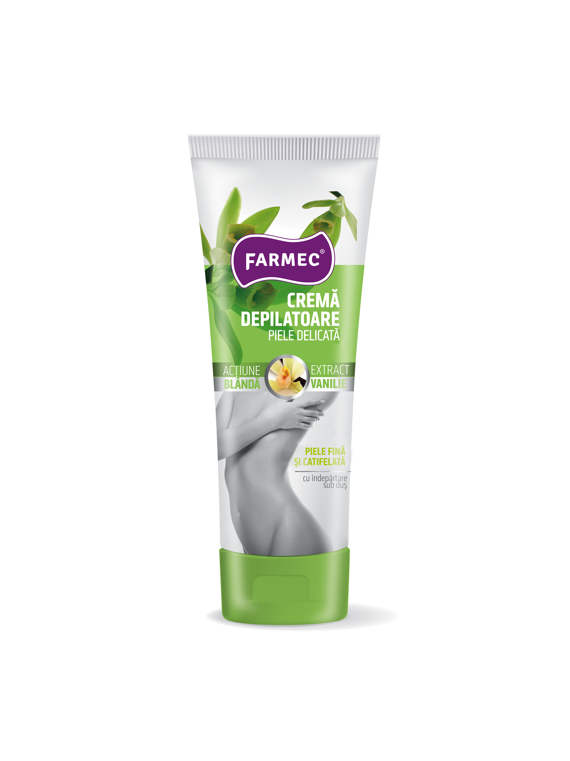 Cremă Depilatoare Pentru Piele Delicată Cu Extract De Vanilie  Acțiune Blndă, Farmec, 150 Ml